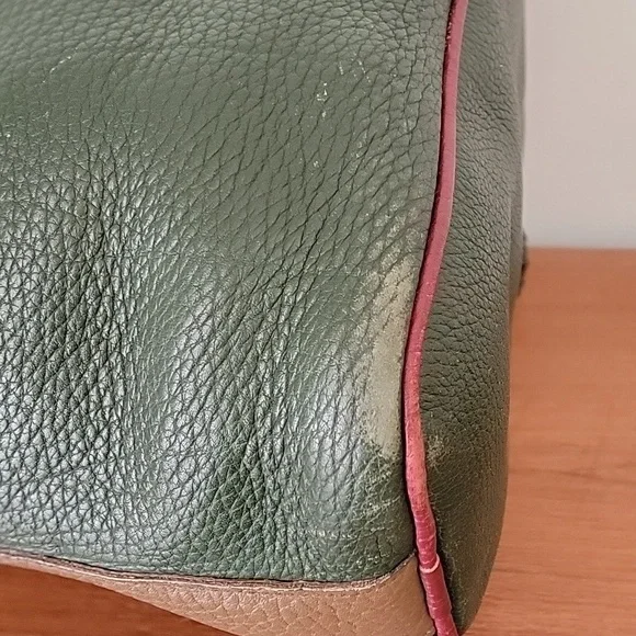 Dooney & Bourke Vintage Teton Drawstring Bucket Bag Green Drawstring - Picture 5 of 14